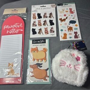 5 pc Cat Themed Novelty Set NWT